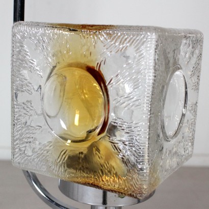 di mano in mano, coppia lampade, lampade da soffitto, lampade metallo cromato, lampade vetro soffiato, lampade metallo cromato, lampade modernariato, lampade italia