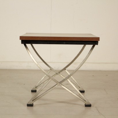 di mano in mano, tavolino in legno, tavolino formica, tavolino metallo cromato, tavolino anni 70, tavolino italia