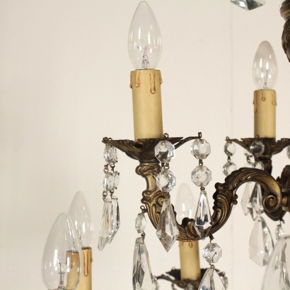 di mano in mano, lampadario ottone, lampadario vetro, lampadario 900, lampadario novecento, lampadario italia