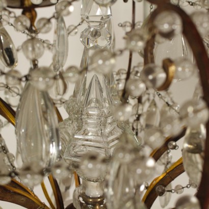 {* $ 0 $ *}, candelabro colgante, candelabro de vidrio, candelabro de hierro, candelabro 900, candelabro del siglo XX, candelabro de italia