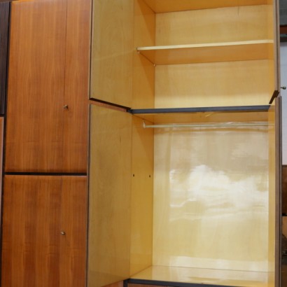 {* $ 0 $ *}, Kleiderschrank aus Teakfurnier, Kleiderschrank mit grissinierten Paneelen, moderner antiker Kleiderschrank, italienischer Kleiderschrank