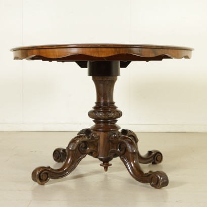 {* $ 0 $ *}, 900 table, twentieth century table, italia table, walnut table, carved table oval table, opening table, walnut burl table, veneered table