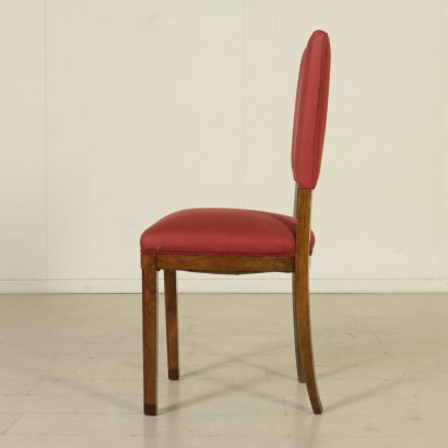 {* $ 0 $ *}, geformte Stühle, Walnussstühle, gepolsterte Stühle, 900 Stühle, Stühle des 20. Jahrhunderts, italienische Stühle