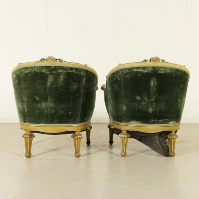 {* $ 0 $ *}, carved armchairs, wavy armchairs, lacquered armchairs, gilded armchairs, polychrome armchairs, upholstered armchairs, 900 armchairs, twentieth century armchairs, Italian armchairs, lacquered wood armchairs