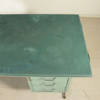 di mano in mano, scrivania anni 60, anni 60, scrivania in metallo, scrivania con piano legno, scrivania skai, scrivania modernariato, scrivania vintage, vintage italiano, modernariato italiano