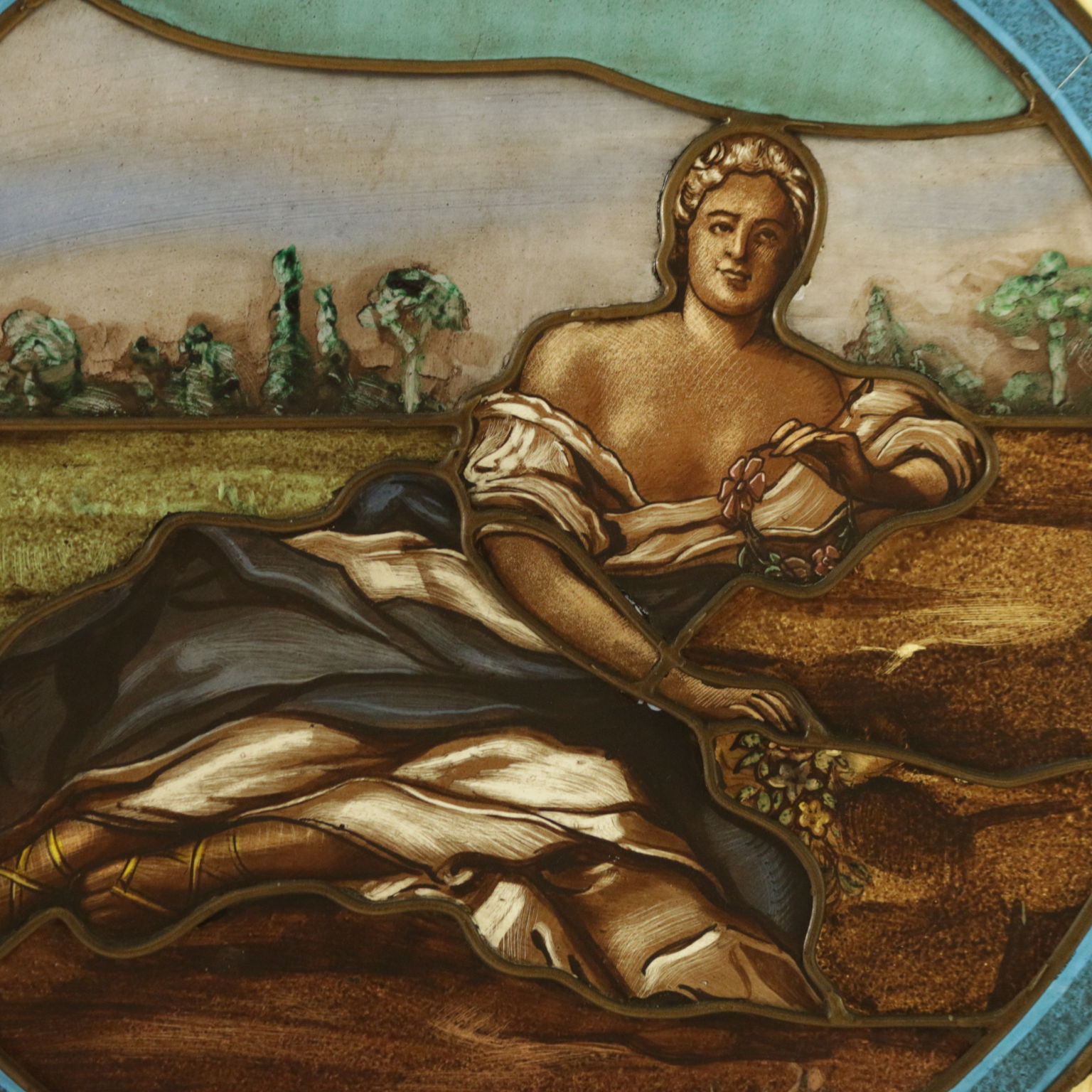 Coppia di vetrate Liberty, Bottega del 900, Liberty, dimanoinmano.it