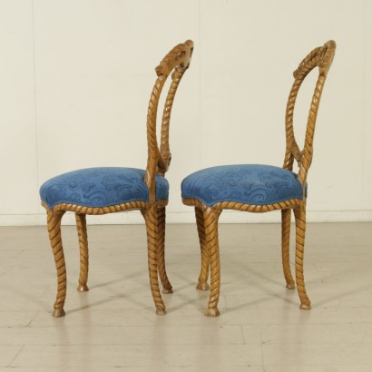 Pair of carved chairs-to-string - side