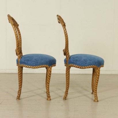 Pair of carved chairs-to-string - side
