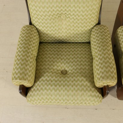 {* $ 0 $ *}, fauteuils 60's, fauteuils vintage, fauteuils modernes, paire de fauteuils, fauteuils noyer, 60's, mobilier vintage