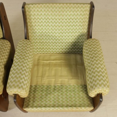 {* $ 0 $ *}, fauteuils 60's, fauteuils vintage, fauteuils modernes, paire de fauteuils, fauteuils en noyer, 60's, mobilier vintage