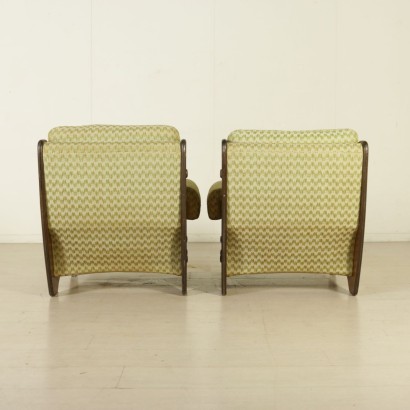 {* $ 0 $ *}, fauteuils 60's, fauteuils vintage, fauteuils modernes, paire de fauteuils, fauteuils noyer, 60's, mobilier vintage