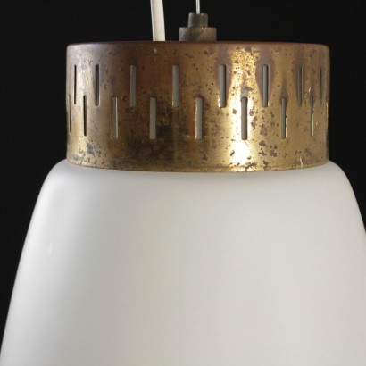 di mano in mano, modernariato, illuminazione, lampadario, lampadario modernariato, lampada, lampada modernariato, lampada da soffitto, lampada anni '50, lampada anni cinquanta, lampada vetro, lampada ottone