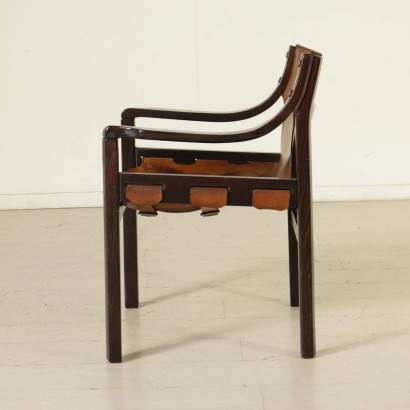 {* $ 0 $ *}, silla vintage, silla moderna, silla de los años 60, silla de cuero, silla con reposabrazos, asiento de cuero, silla con reposabrazos, estilo italiano vintage, italiano moderno, asiento vintage