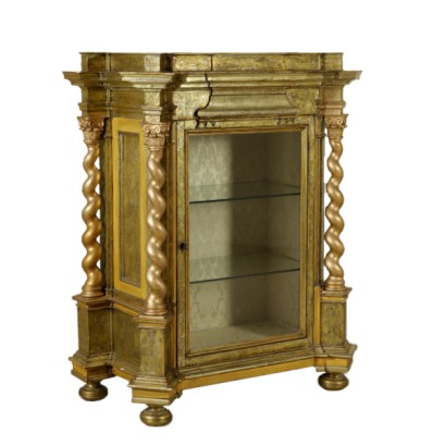 {* $ 0 $ *}, carved display case, antique display case, antique display case, 900 display case, gilded display case, lacquered display case, lacquered and gilded display case, antique furniture, antique furniture, bookcase display case, antique bookcase, antique bookcase