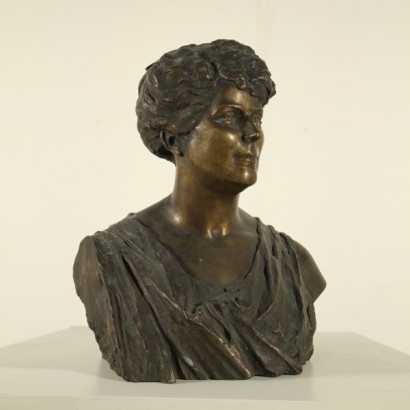 {* $ 0 $ *}, Giovanni Avogadri, oeuvre Giovanni Avogadri, oeuvre de Giovanni Avogadri, bronze antique, buste de femme en bronze, Giovanni Avogadri bronze, Giovanni Avogadri, buste en bronze, buste de femme