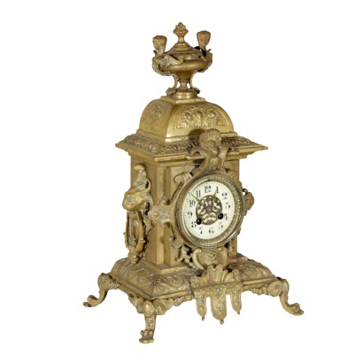 {* $ 0 $ *}, horloge de table, horloge de table, horloge ancienne, horloge ancienne, horloge en bronze, horloge 800, horloge 900, horloge fin XIXe siècle