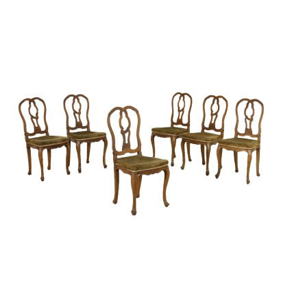 Gruppo di sei sedie Barocchetto