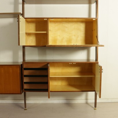 {* $ 0 $ *}, bookcase from the 50s-60s, bookcase from the 50s, bookcase from the 60s, from the 50s, from the 60s, vintage bookcase, modern bookcase, mahogany bookcase, screen-printed bookcase, screen-printed panel, modern bookcase, brass handles , brass inserts