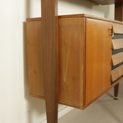 {* $ 0 $ *}, bookcase from the 50s-60s, bookcase from the 50s, bookcase from the 60s, from the 50s, from the 60s, vintage bookcase, modern bookcase, mahogany bookcase, screen-printed bookcase, screen-printed panel, modern bookcase, brass handles , brass inserts