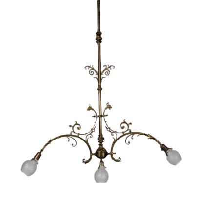 {* $ 0 $ *}, bronze chandelier, gilt bronze chandelier, antique chandelier, antique chandelier, 900 chandelier, early 1900s chandelier, early 1900s chandelier, bronze and iron chandelier, two-armed chandelier