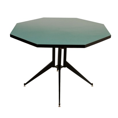 {* $ 0 $ *}, table des années 50-60, table des années 50, table des années 50, table des années 60, années 60, table vintage, table d'antiquités modernes, table Formica, table octogonale, vintage italien, antiquités modernes italiennes