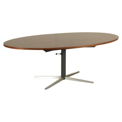 tavolo, tavolo anni 60, tavolo di design, tavolo design tedesco, design tedesco, modernariato, tavolo ad altezza regolabile, altezza regolabile, tavolo in palissandro, gambe in metallo, di mano in mano, anticonline, anni 60, tavolo tedesco, tavolo germania