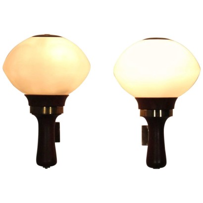 {* $ 0 $ *}, lampes 60's, 60's, lampes vintage, paire de lampes, lampes modernes, vintage italien, art moderne italien, éclairage vintage, éclairage 60's, lampes modernes, lampes en teck