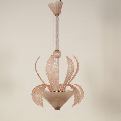 {* $ 0 $ *}, candelabro de murano, vidrio de murano, candelabro de vidrio rosa, vidrio rosa, candelabro de los años 60