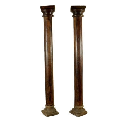 Pair of wooden columns