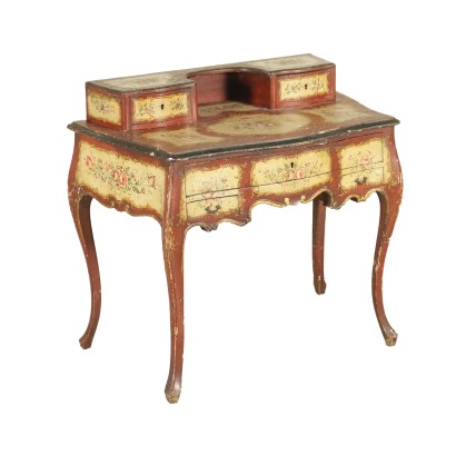 di mano in mano, scrittoio parietale, scrittoio 800, scrittoio fine 800, scrittoio in stile barocchetto, scrittoio laccato, scrittoio antico, scrittoio antiquariato, scrittoio da parete