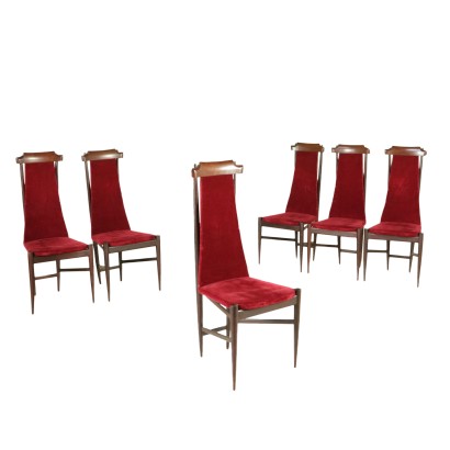{* $ 0 $ *}, grupo de sillas, sillas de haya, sillas de madera, sillas de palisandro, sillas tapizadas, sillas de terciopelo, sillas antiguas modernas, sillas de diseño, sillas italianas