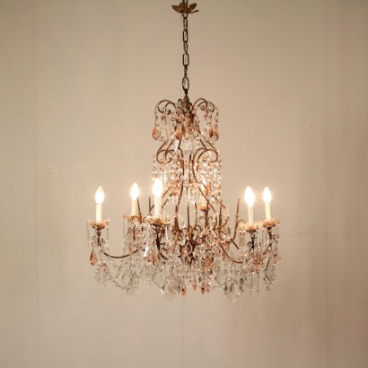 {* $ 0 $ *}, six-arm chandelier, antique chandelier, antique chandelier, 900 chandelier, early 1900s chandelier, early 1900s chandelier