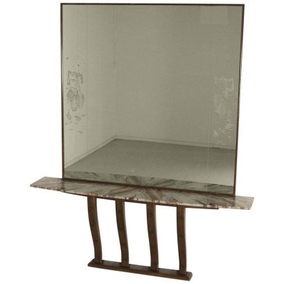{* $ 0 $ *}, console table, console table with mirror, 40s-50s console, 40s console, 50s console, vintage console, modern antique console, Italian vintage, Italian modern antiques, console table with decorated mirror, decorated mirror, beech, marble top
