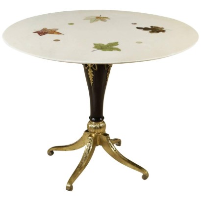 {* $ 0 $ *}, 60's table, 60's, beech table, marble top, marble table, vintage table, modern table, modern table, Italian vintage, Italian modern