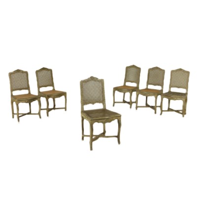 sedie, sedie antiche, sedie antiquariato, sedie barocchetto, sedie stile barocchetto, sedie in stile barocchetto, sedie in stile, sedie 900, sedie inizi 900, sedie in legno laccato, di mano in mano, anticonline