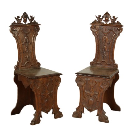 Pair of neo renaissance stools, pair of stools, neo renaissance, bottega 900, # bottega900 #neorinascimento