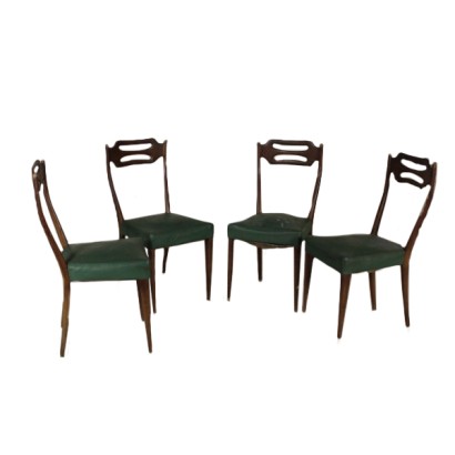 sedie, sedie vintage, sedie anni 50, anni 50, sedie di modernariato, modernariato italiano, vintage italiano, di mano in mano, anticonline, sedie in similpelle, sedie in faggio, sedie a molle, faggio tinto