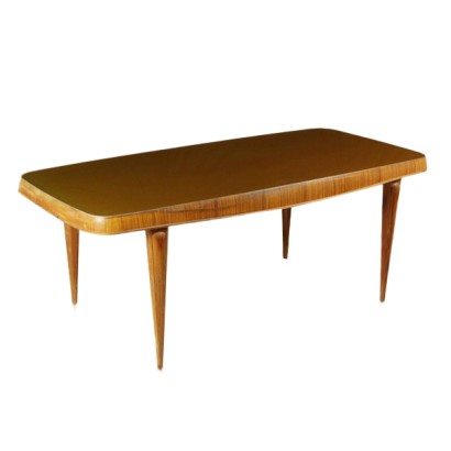 {* $ 0 $ *}, 50er Tisch, 50er, Vintage Tisch, moderner Tisch, Mahagonitisch, Glasplatte, Glasplatte Tisch, Vintage Möbel, Vintage Möbel