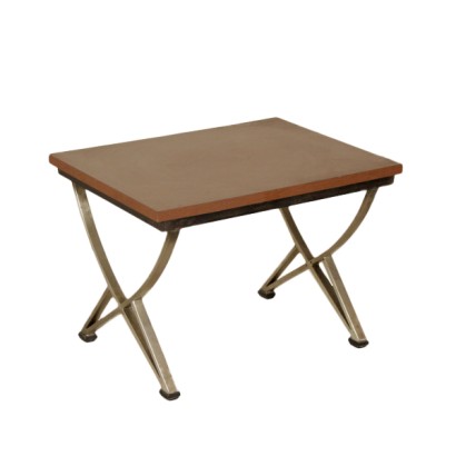 {* $ 0 $ *}, table basse en bois, table basse formica, table basse métal chromé, table basse 70's, table basse italienne