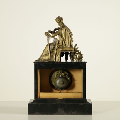{* $ 0 $ *}, table clock, table clock, antique clock, antique clock, bronze clock, 800 clock, 900 clock, late 19th century clock, wooden clock, allegory of music