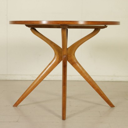 {* $ 0 $ *}, table 50's, 50's, table vintage, table moderne, table ronde, plateau rond, table formica, plateau formica, table hêtre