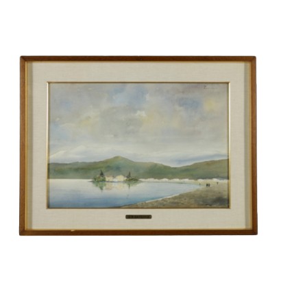 Giovan Battista Zaccaria (1902-1966), Paysage avec le lac