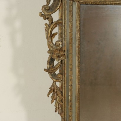 {* $ 0 $ *}, Rococo style mirror, Rococo mirror, Piedmontese mirror, carved mirror, antique mirror, antique mirror, 900 mirror