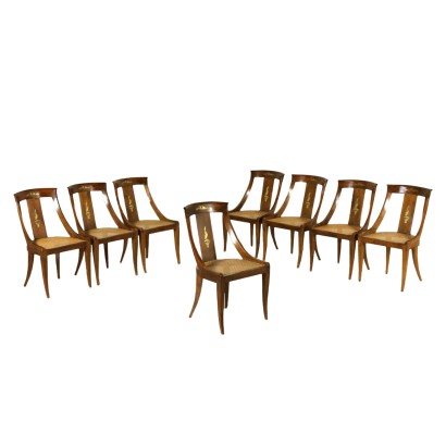 Gruppo di otto sedie Impero