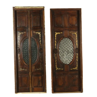 di mano in mano, coppia di porte intagliate, porte intagliate, porte antiche, porte antiquariato, porte 900, porte in legno esotico, legno esotico, porte intagliate