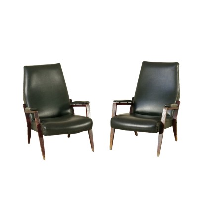 {* $ 0 $ *}, fauteuils 60's, fauteuils vintage, fauteuils modernes, paire de fauteuils, fauteuils en acajou, 60's, mobilier vintage