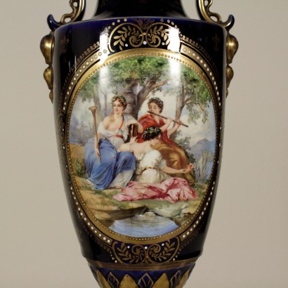 {* $ 0 $ *}, pair of porcelain vases, blue porcelain vases, antique vases, antique vases, 800 vases, late 19th century vases, 900 vases, early 20th century vases