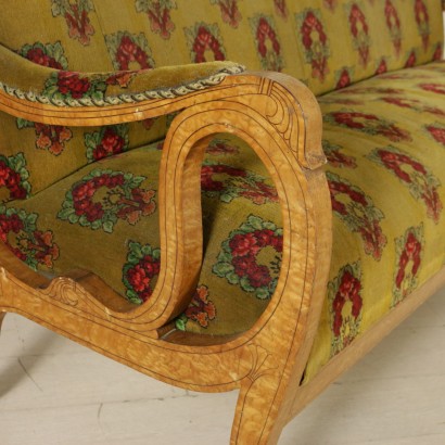 Elegant Inlaid Biedermeier Sofa Austria 19th Century