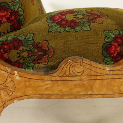 Elegant Inlaid Biedermeier Sofa Austria 19th Century