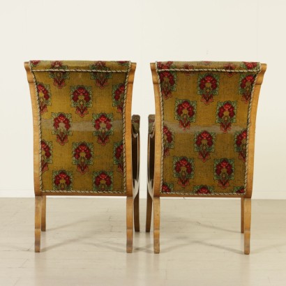 Pair of Inlaid Biedermeier Armchairs Austria 19th Century